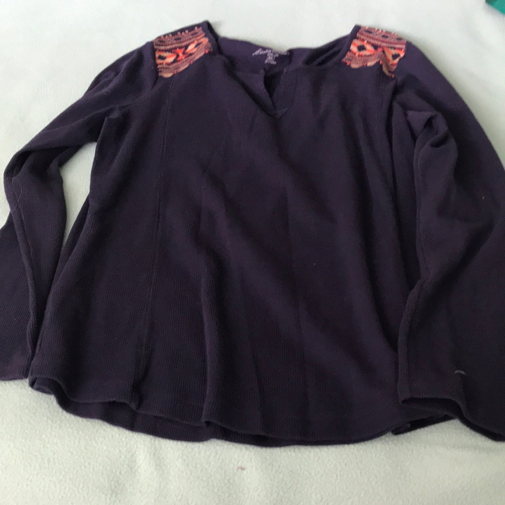 Navy waffled Eddie Bauer tunic